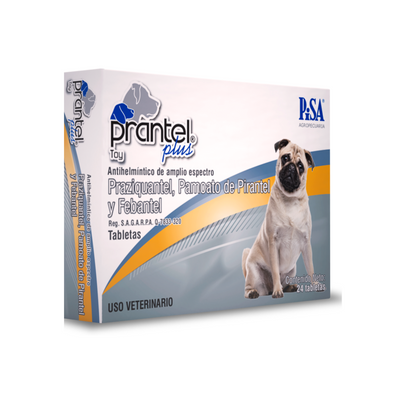 Prantel Plus, Antihelmíntico de Amplio Espectro, Caja con 24 Tabletas, Pisa