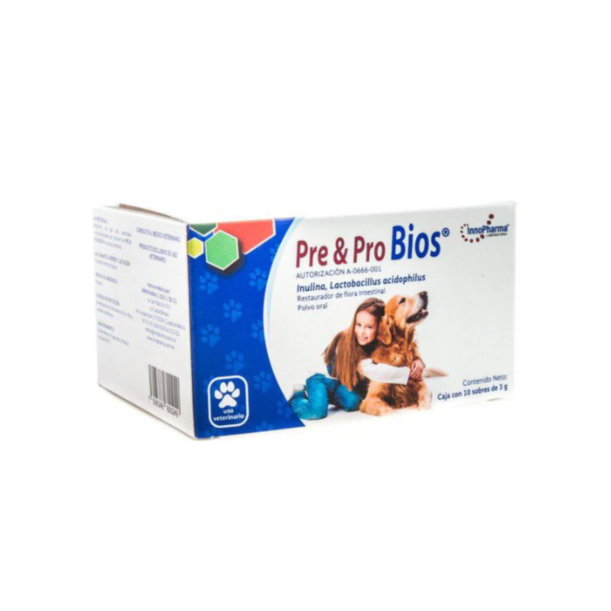 Pre & Pro Bios, 10 Sobres con 3 Gr., Innopharma para Mascotas