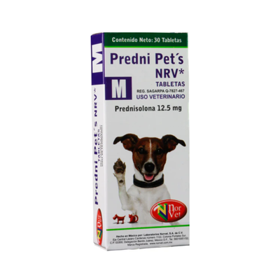 Predni Pets NRV M Prednisolona 12.5 mg Caja con 30 Tabletas Norvet