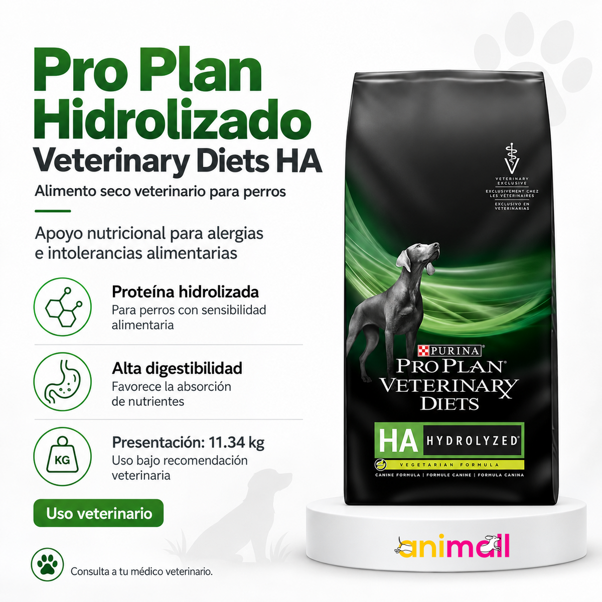 Pro Plan HA Hidrolizado Perros 11.34 kg