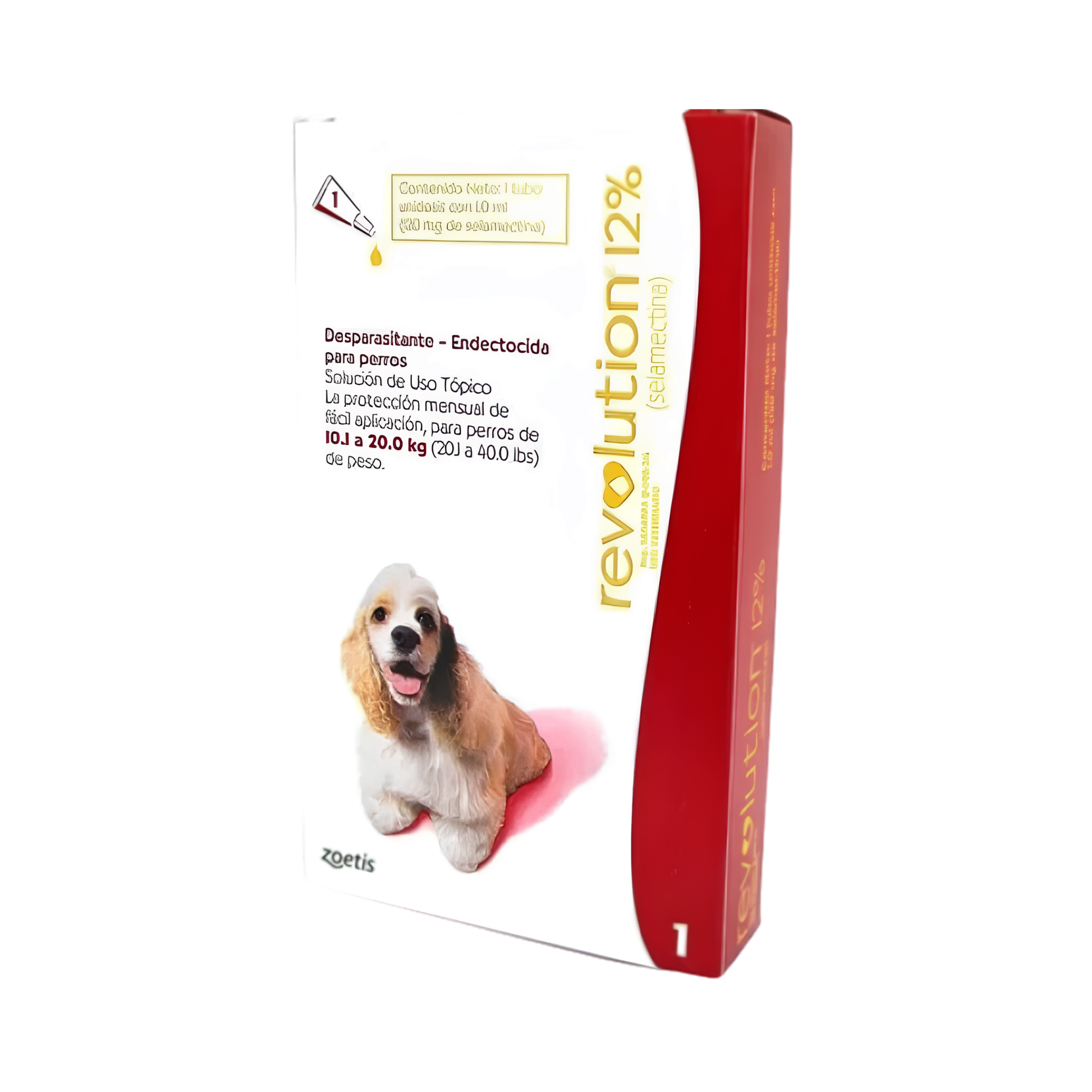 Revolution® Selamectina pipeta para perros de 10-20 kg - Vista frontal del empaque
