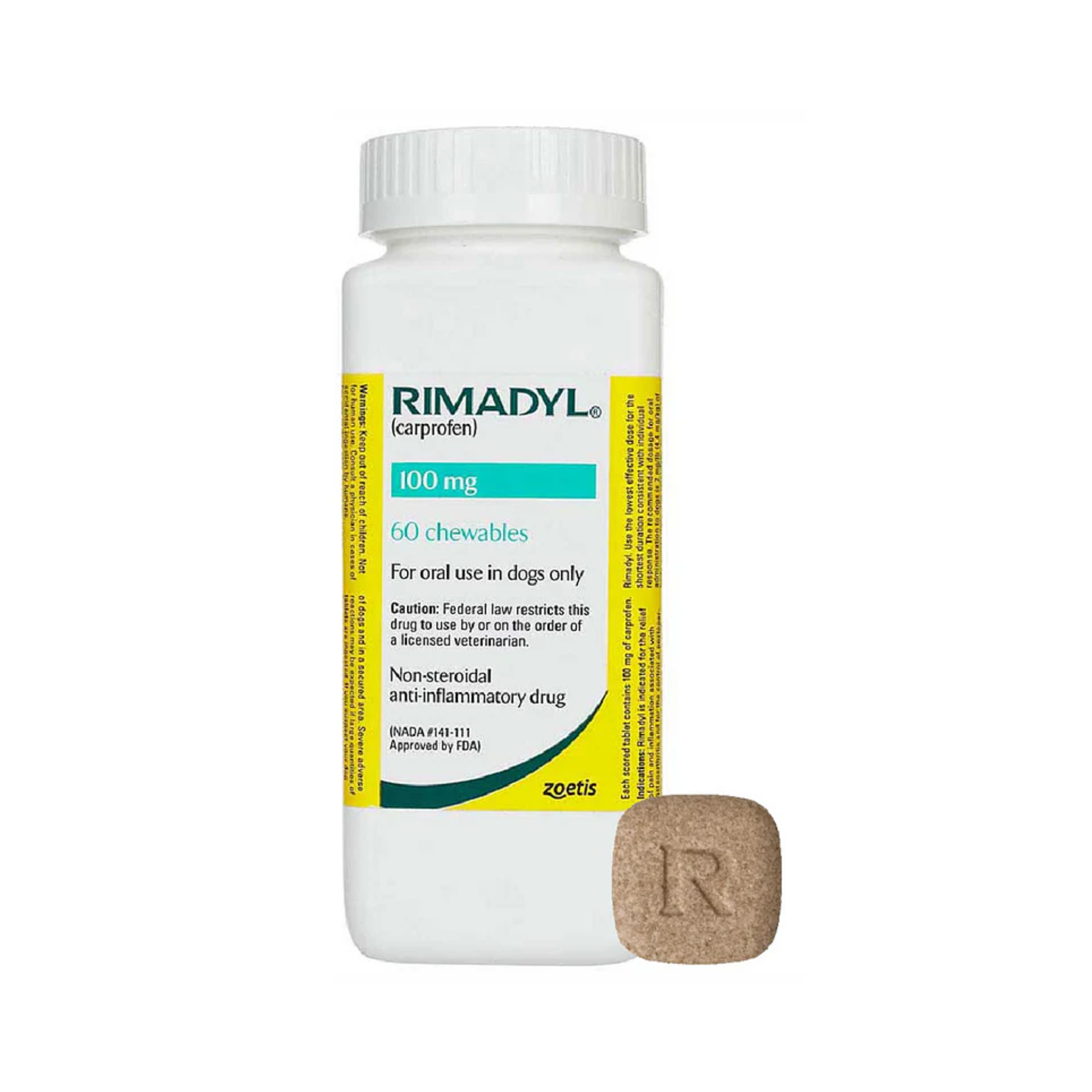 Rimadyl 100mg Carprofeno 1, 60 tabletas, Zoetis.