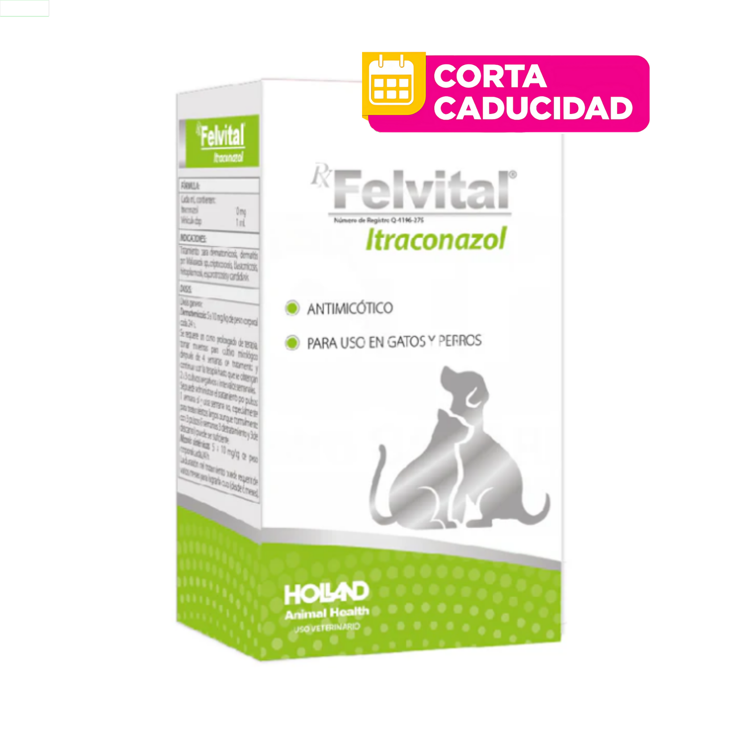 CORTA CADUCIDAD Rx Felvital Itraconazol Suspension Oral 60 ml Holland