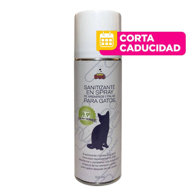 CORTA CADUCIDAD Sanitizante en Spray de Areneros y Palas para Gatos 150 Ml., Golden Dog