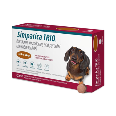 Simparica Trio 3 Masticables 12 Mg 5 a 10 Kg
