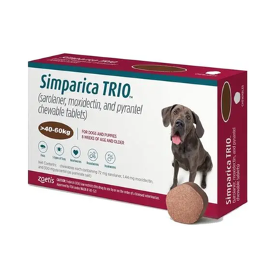 Simparica Trio 3 Masticables 72 Mg 40 a 60 Kg