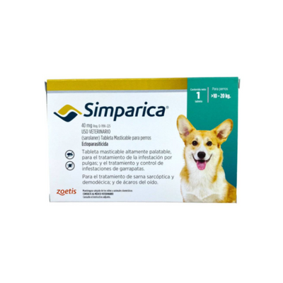 Simparica 1 Masticables 40 mg 10 a 20kg
