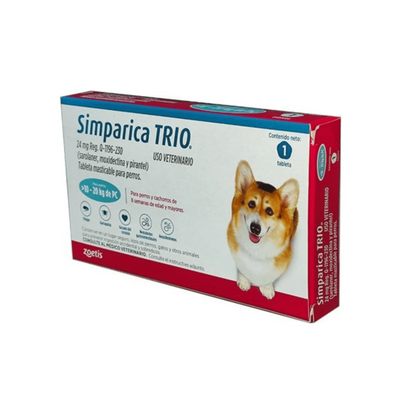 Simparica Trio 1 Masticable 24mg 10 a 20kg