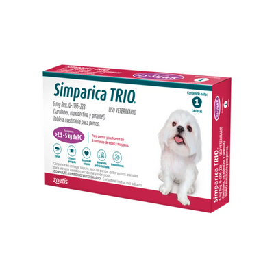 Simparica Trio 1 Masticable 6 mg 2.5 a 5 Kg