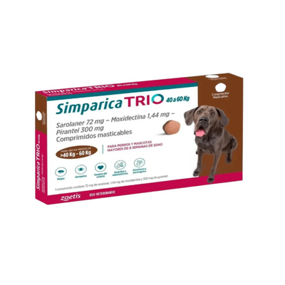 Simparica Trio 1 Masticable 72 mg 40 a 60 kg