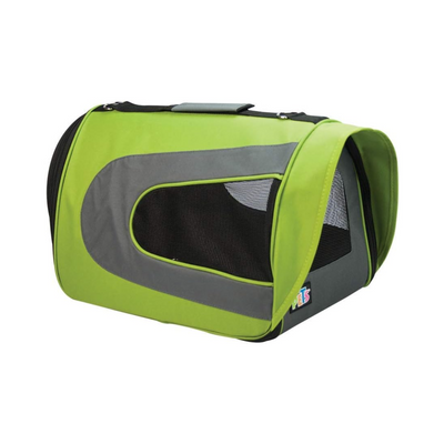 Fancy Pets Transportadora Fashion de Tela con Visera Verde Talla Chica