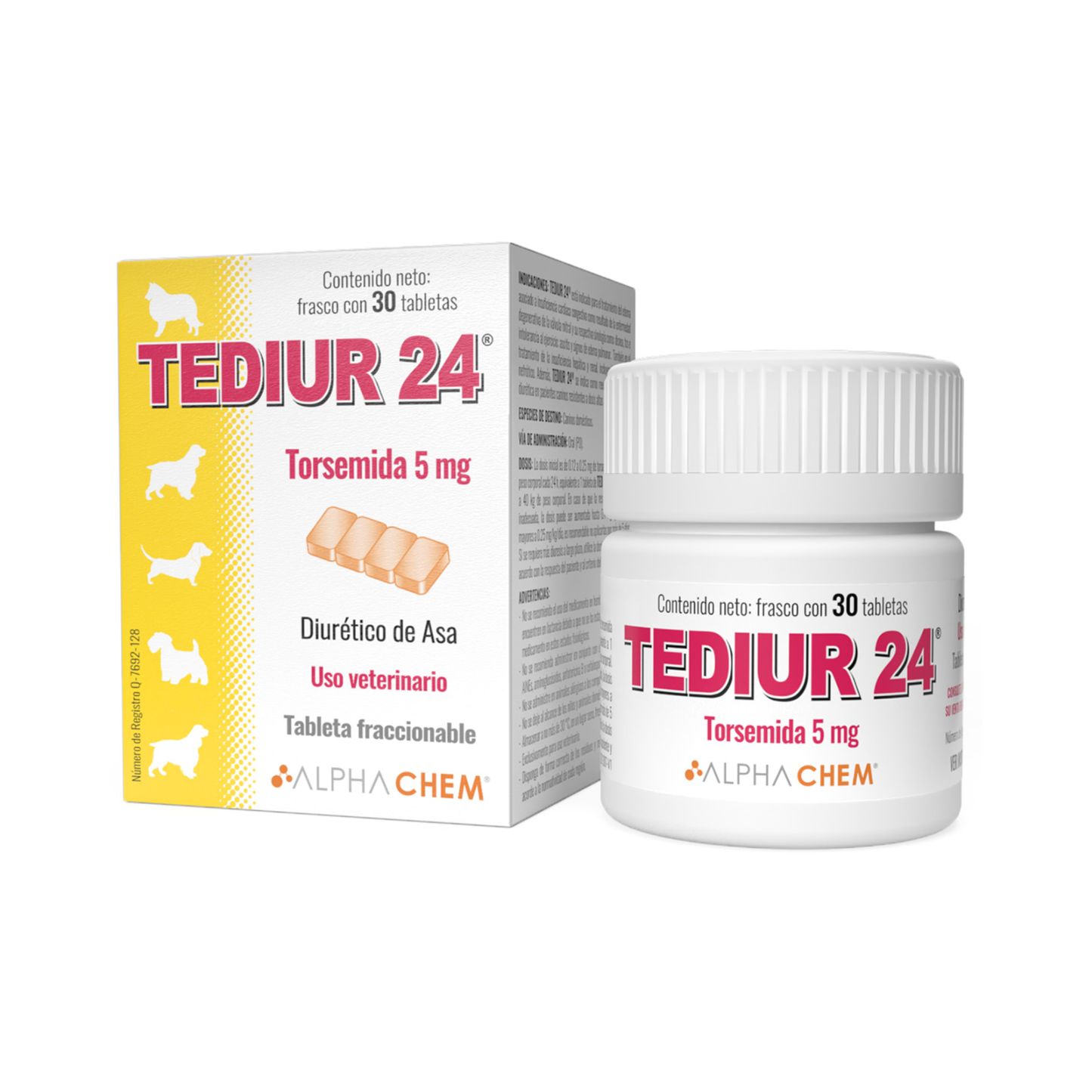 Tediur 24 Frasco con 30 Tabletas Torsemida 5mg