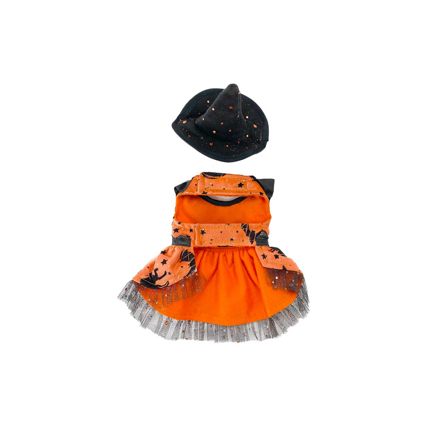 Toutmignon Disfraz de Bruja para Mascotas Vestido Naranja con Sombrero, Especial Halloween Talla 0