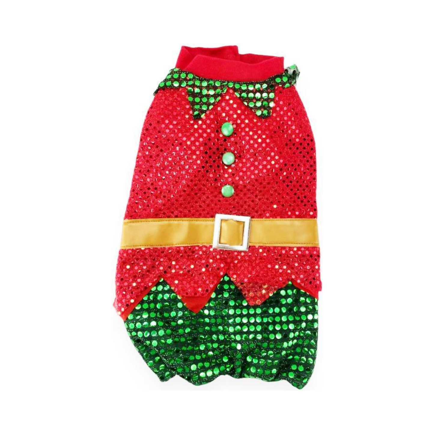Toutmignon Traje de Duende Color Rojo con Verde Talla 0