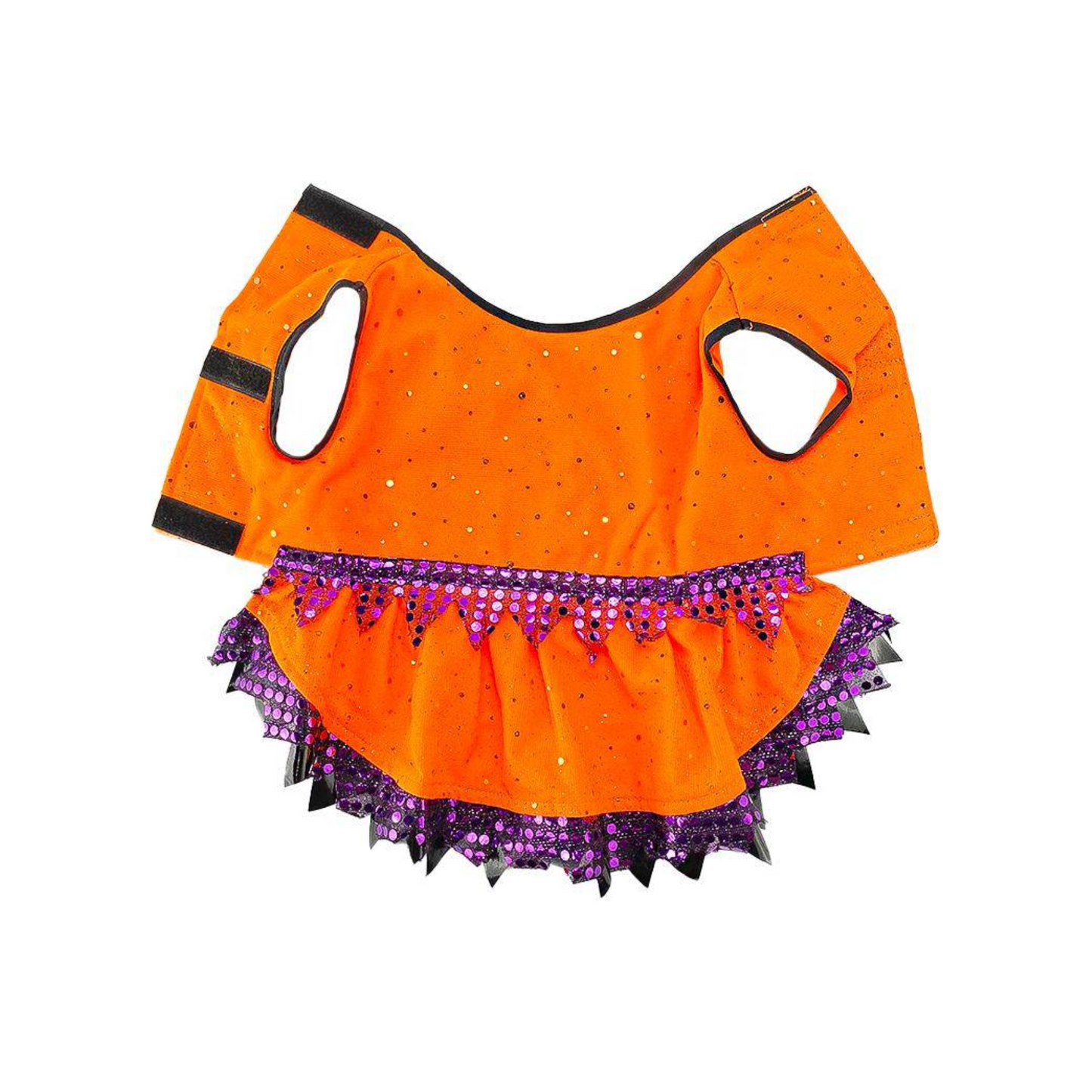 Toutmignon Vestido Color Naranja de Brujita con Lentejuelas Moradas Talla 1