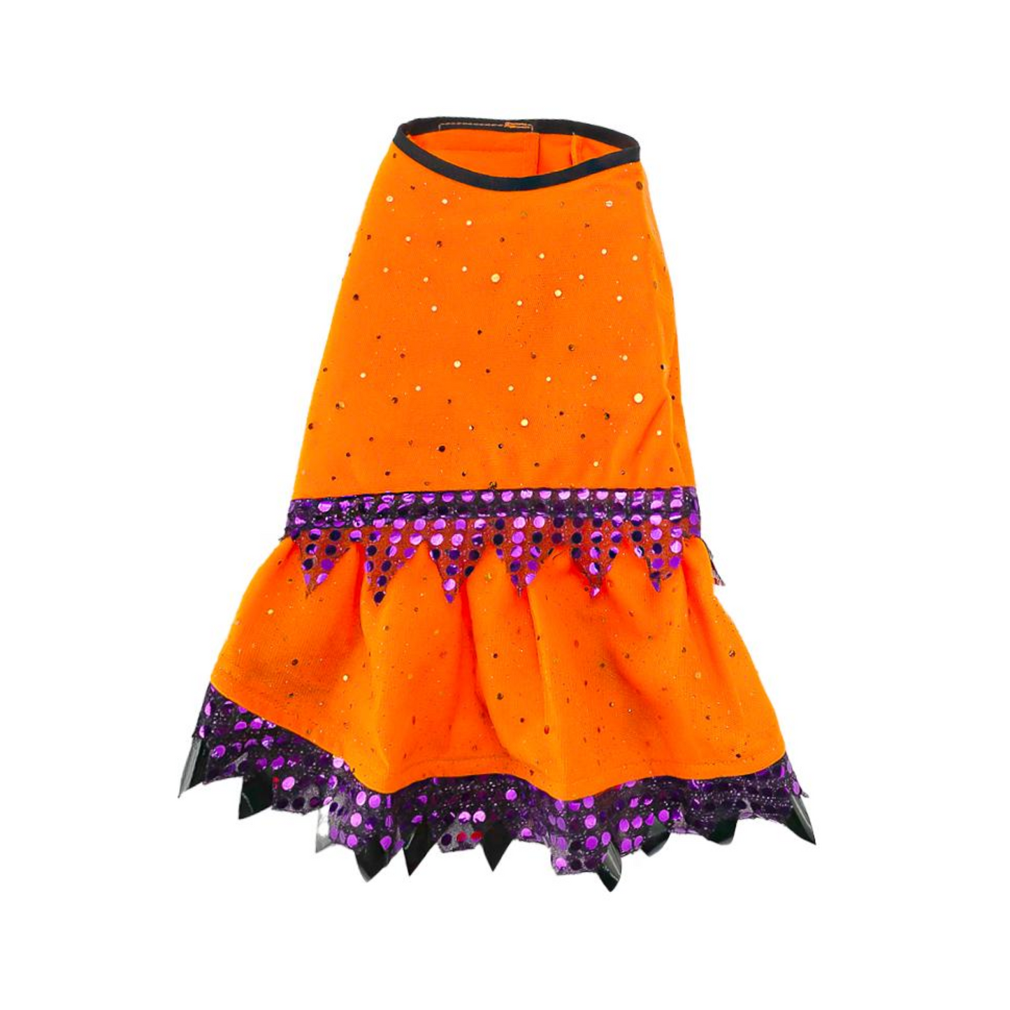 Toutmignon Vestido Color Naranja de Brujita con Lentejuelas Moradas Talla 1