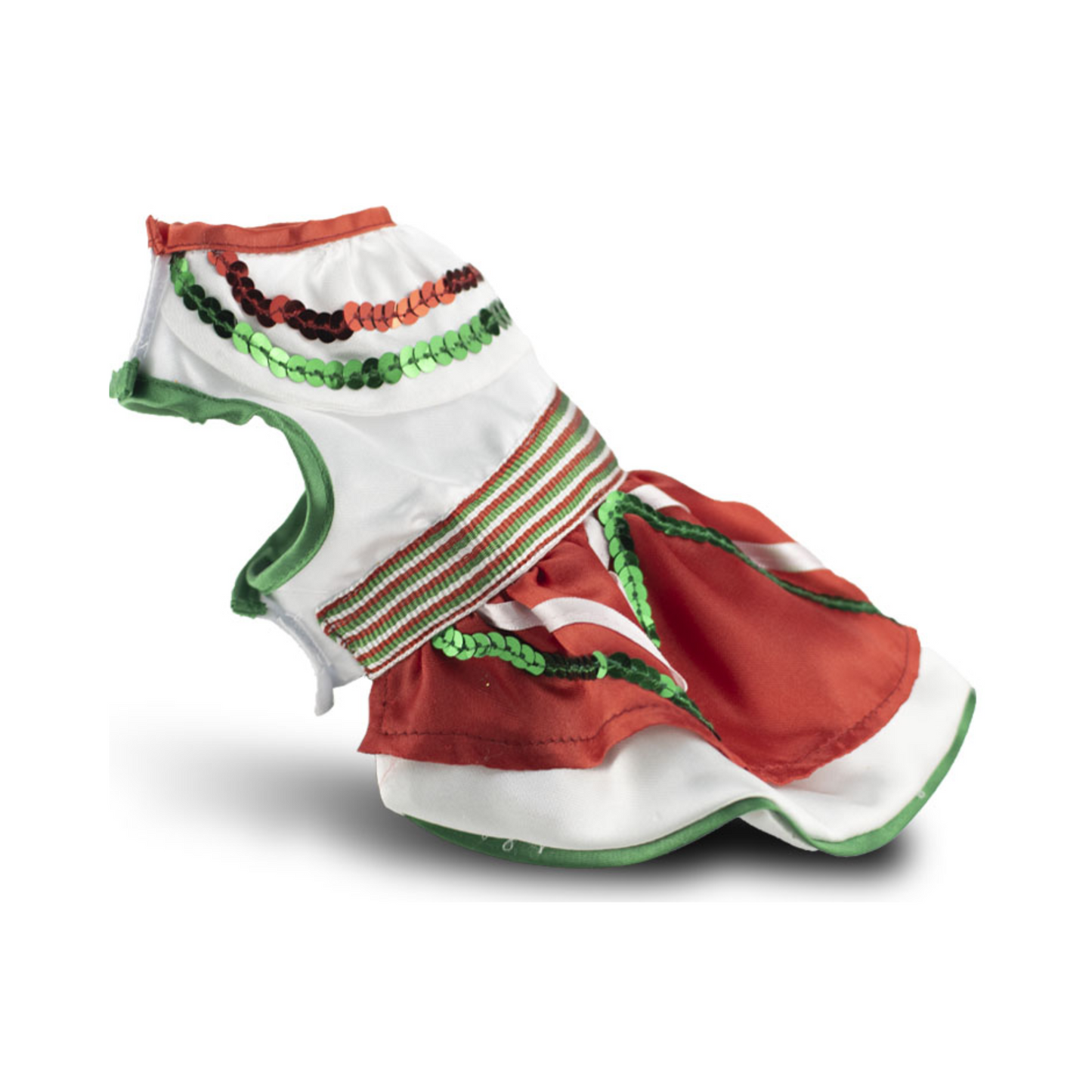 Toutmignon Vestido Mexicano Color Verde, Blanco y Rojo Talla 0