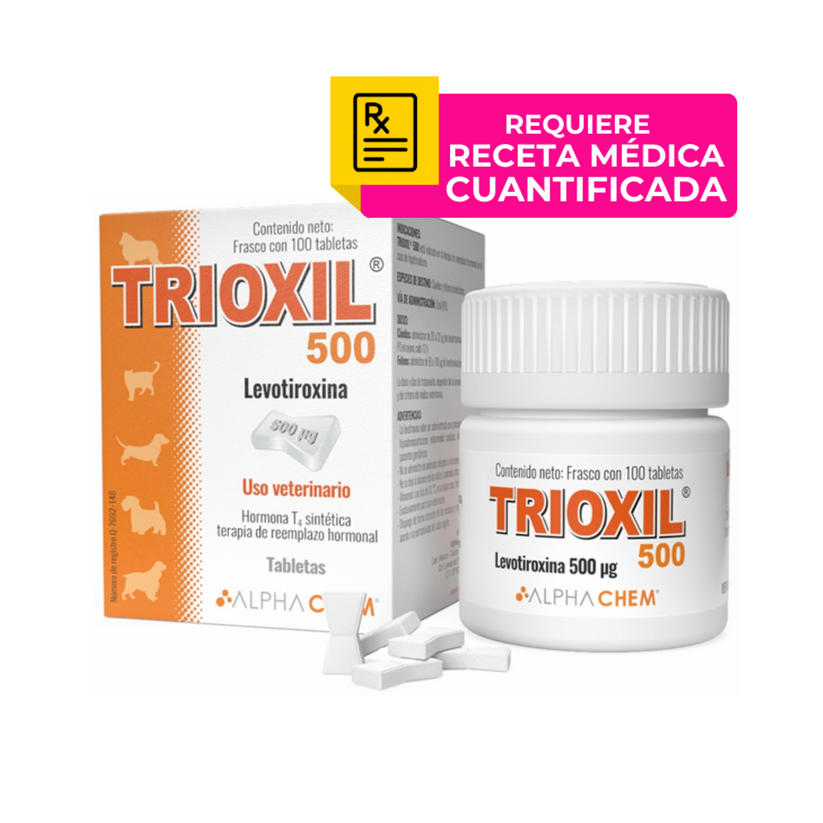 Trioxil Trioxil Levotiroxina 500 Mcg. Frasco con 100 Tabletas, Alpha Chem ...