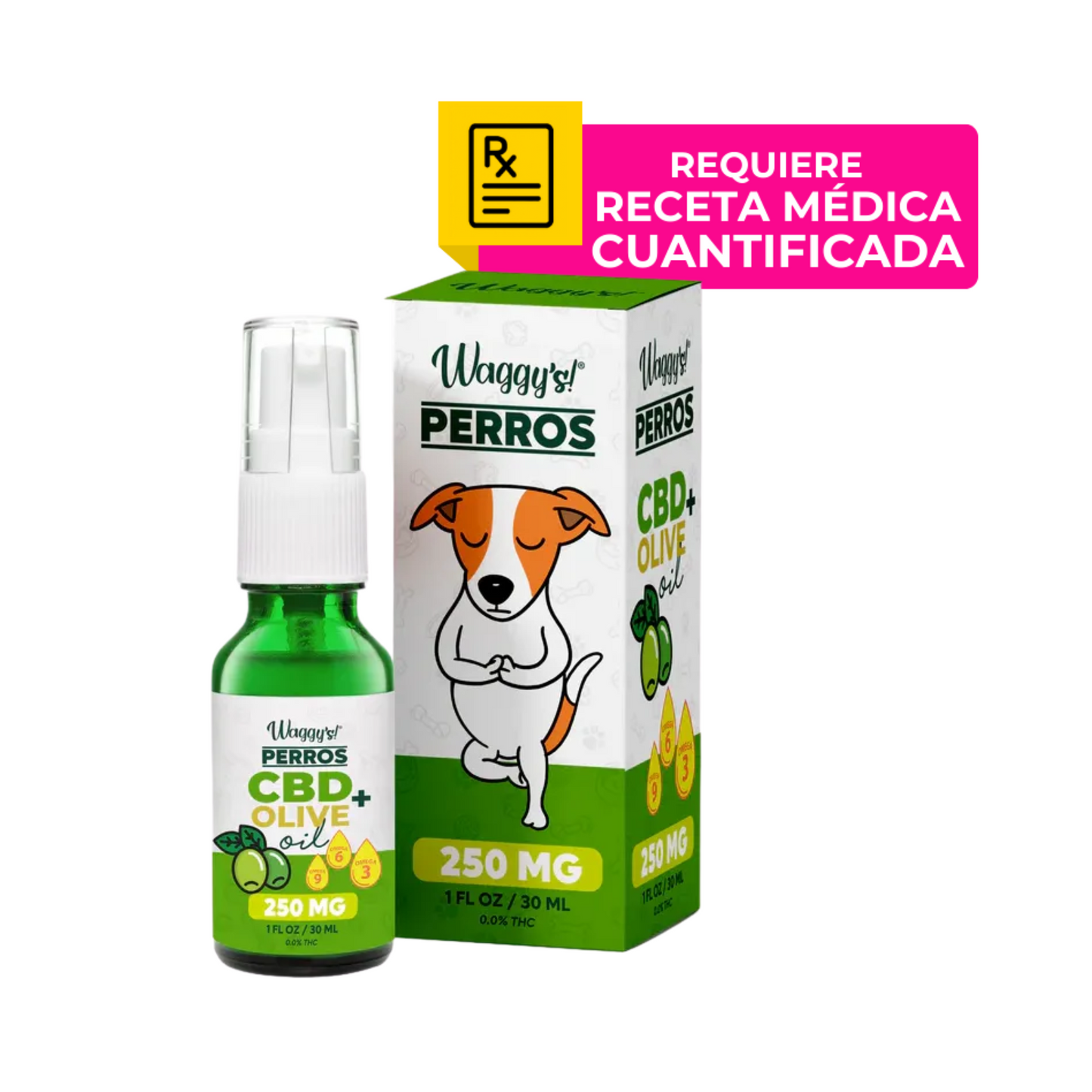 Waggys Aceite Relajante Para Perros 250 Mg Olive