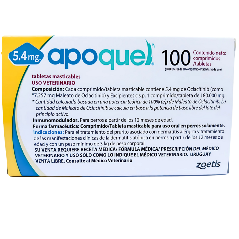 Apoquel 100 Tabletas Masticables 5.4mg