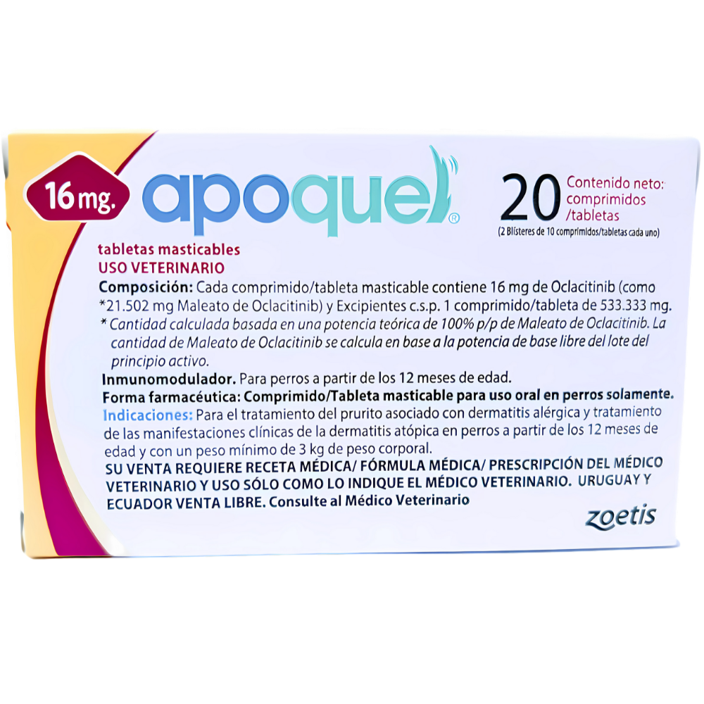 Apoquel 20 Tabletas Masticables 16mg