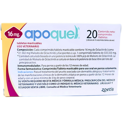 Apoquel 20 Tabletas Masticables 16mg - AniMALL