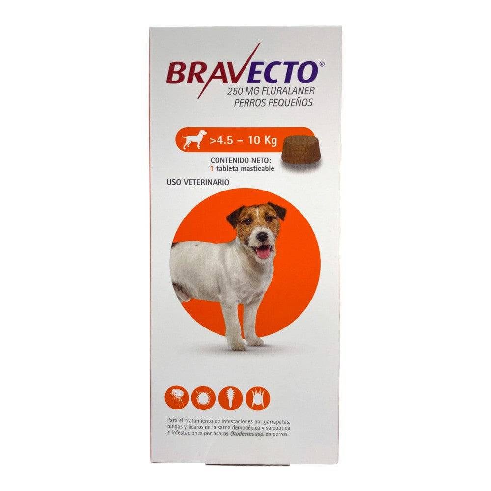 Bravecto 4.5 a 10 kg – Antipulgas Masticable 250 mg, 1 Tableta