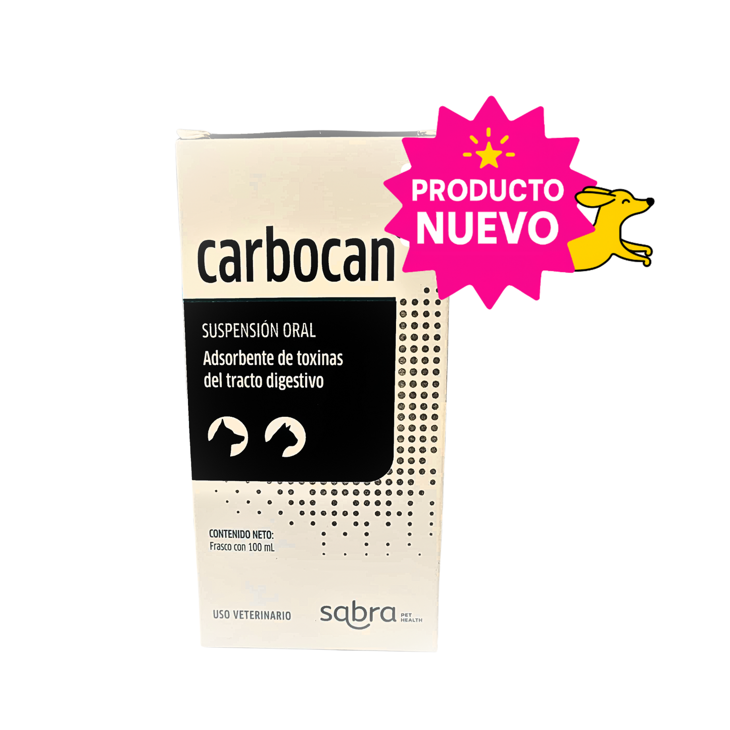 Sabra Pet Health Carbocan Adsorbente de Toxinas del Tracto Digestivo Carbón Activado 100 Ml