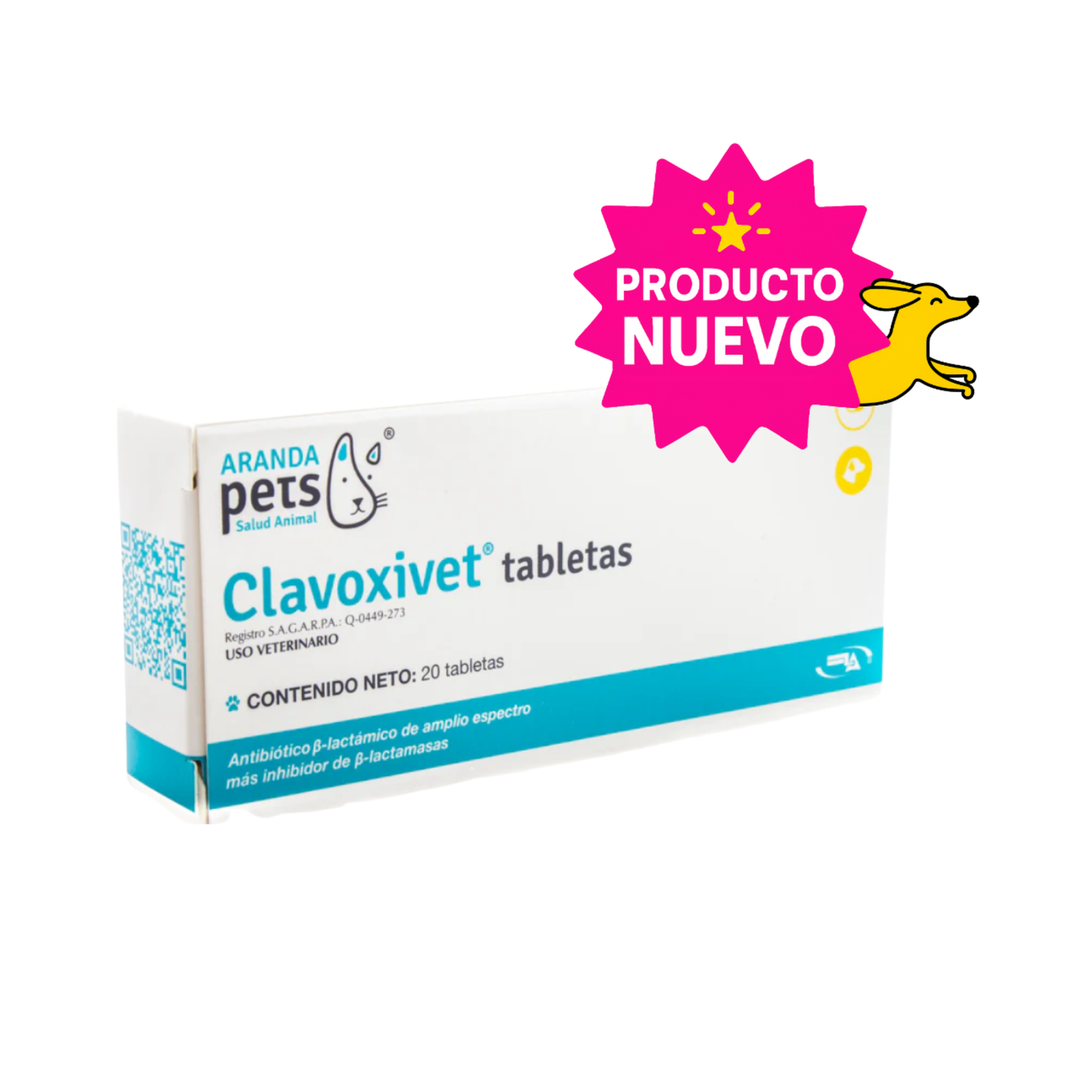 Aranda Pets Clavoxivet 20 Tabletas 700 mg Amoxicilina y Acido Clavulánico