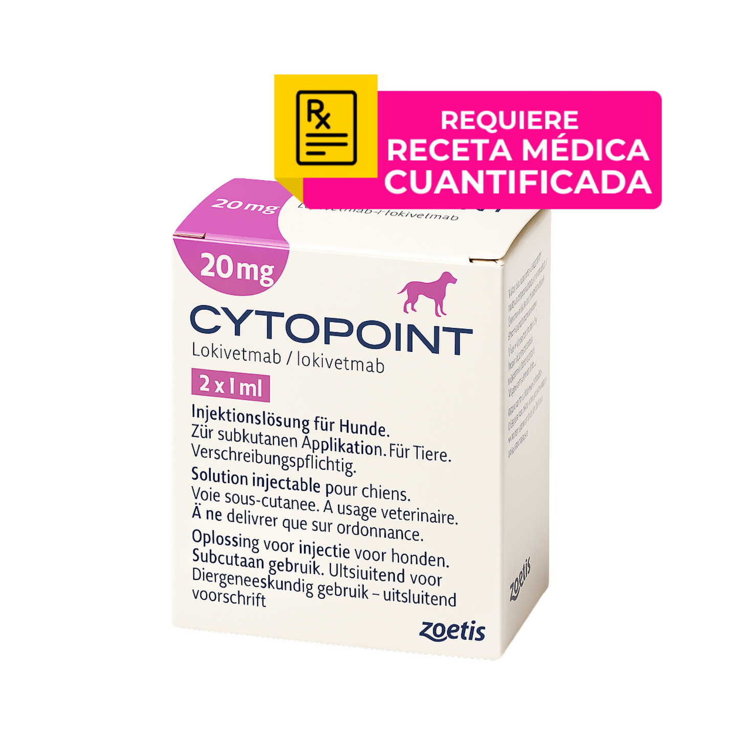 Cytopoint 20 mg  Tratamiento Antiprurítico para Perros  Paquete con 2 Viales de 1 ml  Zoetis