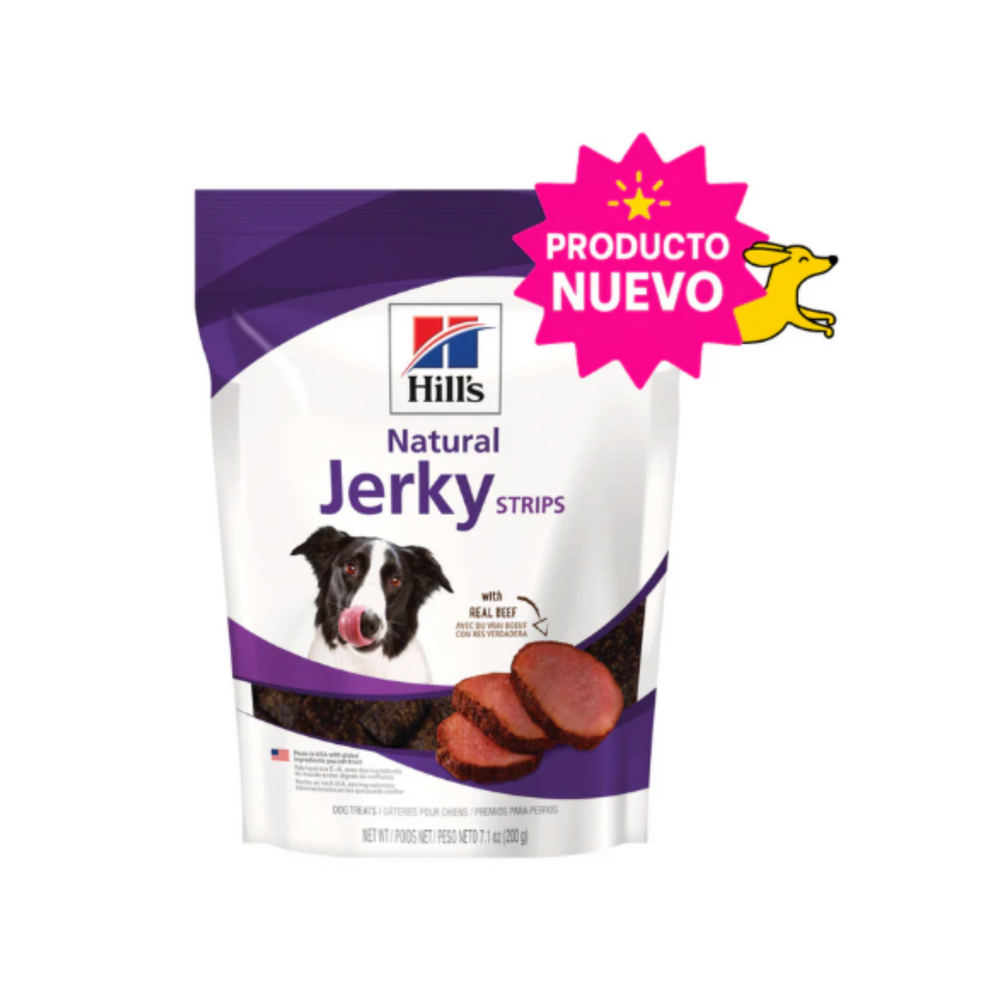 1 Premio Hill's Canine Natural Jerky Strips, Premios Naturales para Perro con Carne de Res Real, 200g