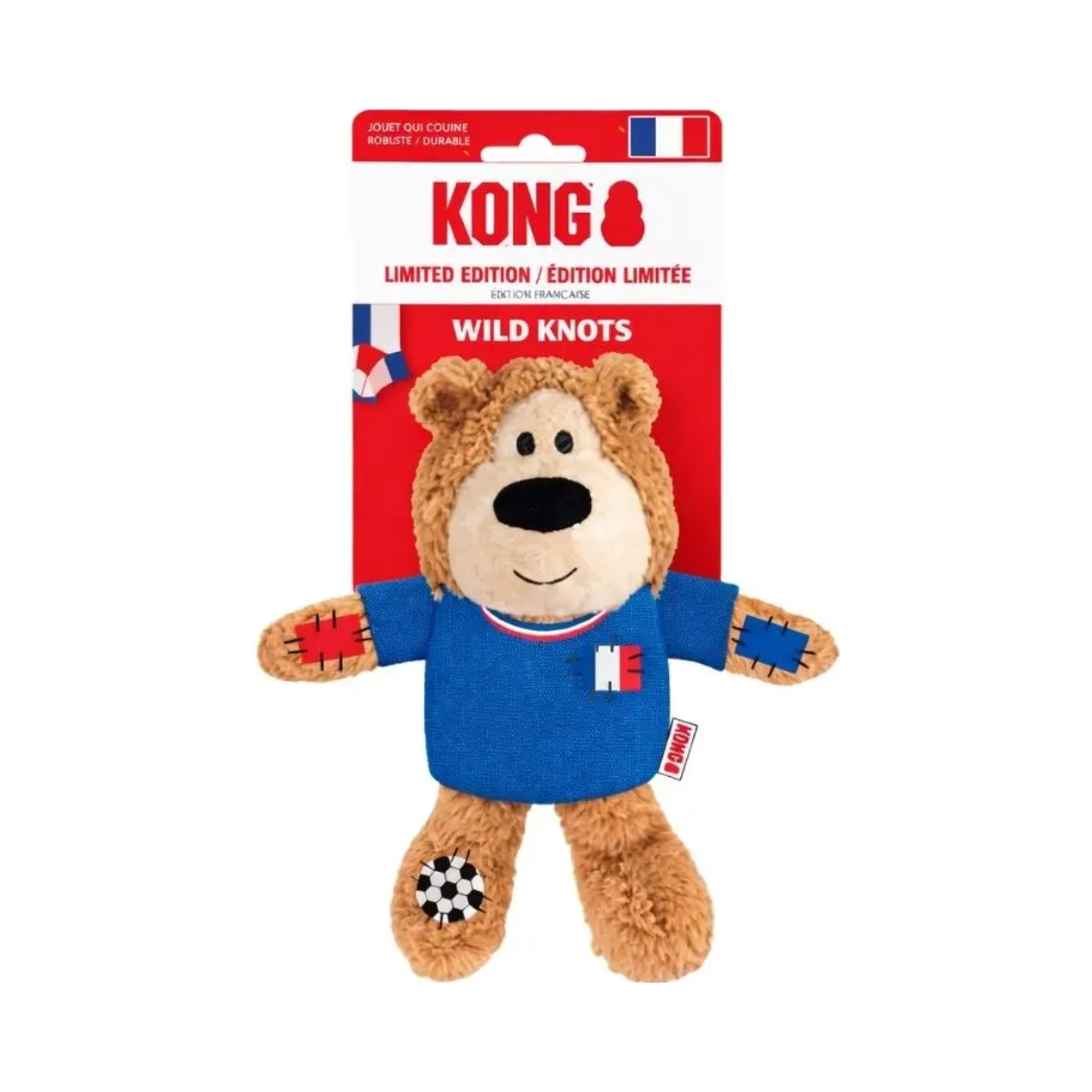 KONG Wild Knots Sport Francia Mediano Peluche Edición Mundial 2026 - AniMALL