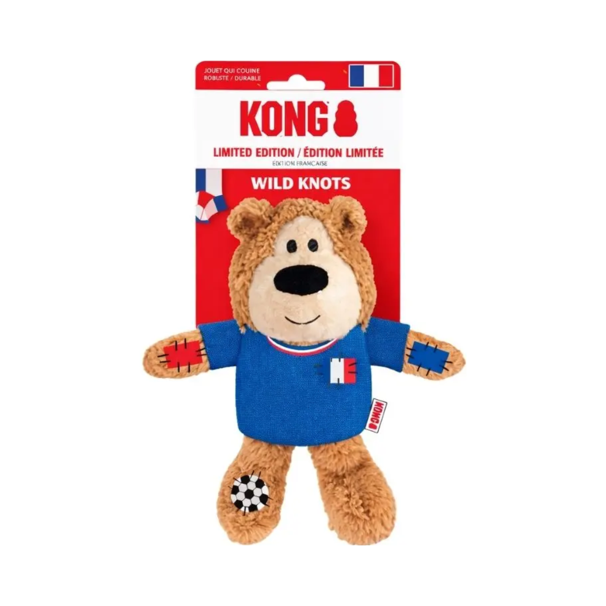 KONG Wild Knots Sport Francia Mediano Peluche Edición Mundial 2026 - AniMALL