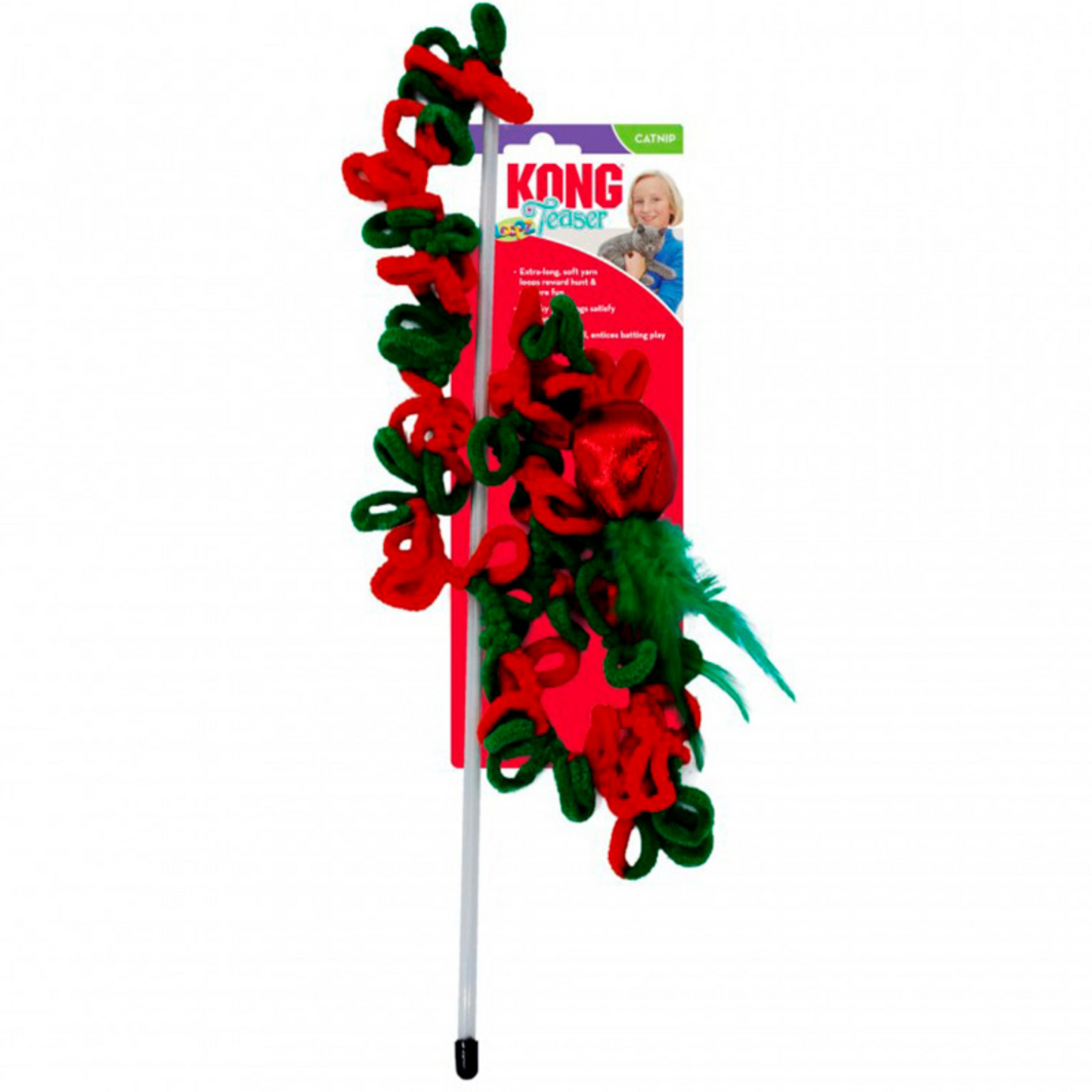 Kong Teaser Varita Color Rojo y Verde Mediano