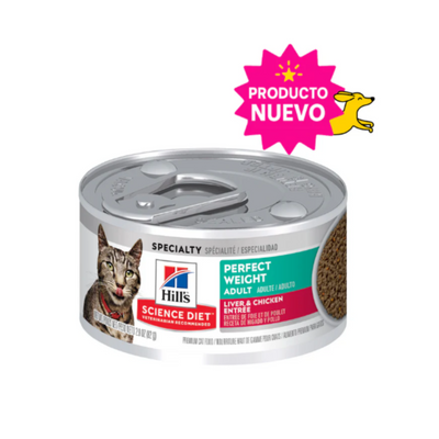 1 Lata Hill's Science Diet Perfect Weight Alimento Húmedo Control de Peso Gato Adulto 82g
