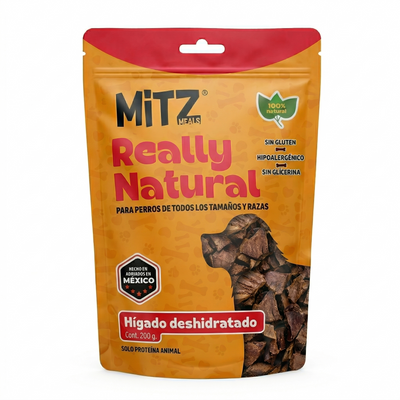 Mitz Meals Really Natural Higado de Res Premios Deshidratados para Perro 200 g
