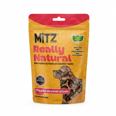 Mitz Meals Really Natural Higado de Res Premios Deshidratados para Perro 60 g
