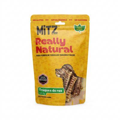Mitz Meals Really Natural Tráquea de Res Premios Deshidratados para Perro 45 g