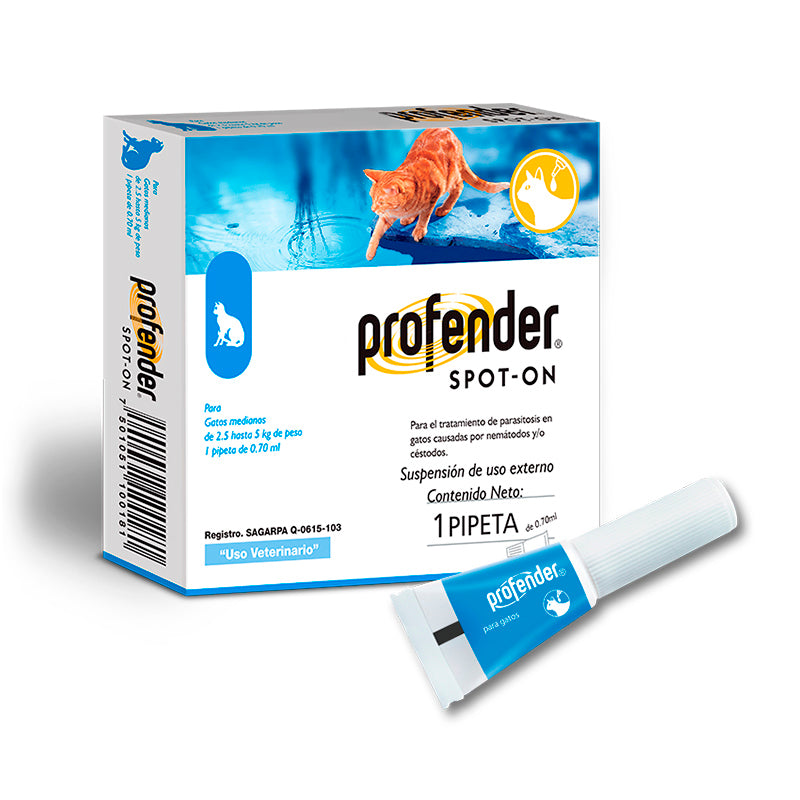 Profender Pipeta Desparasitante Gatos de 2.5 a 5 Kg 0.70 ml Elanco