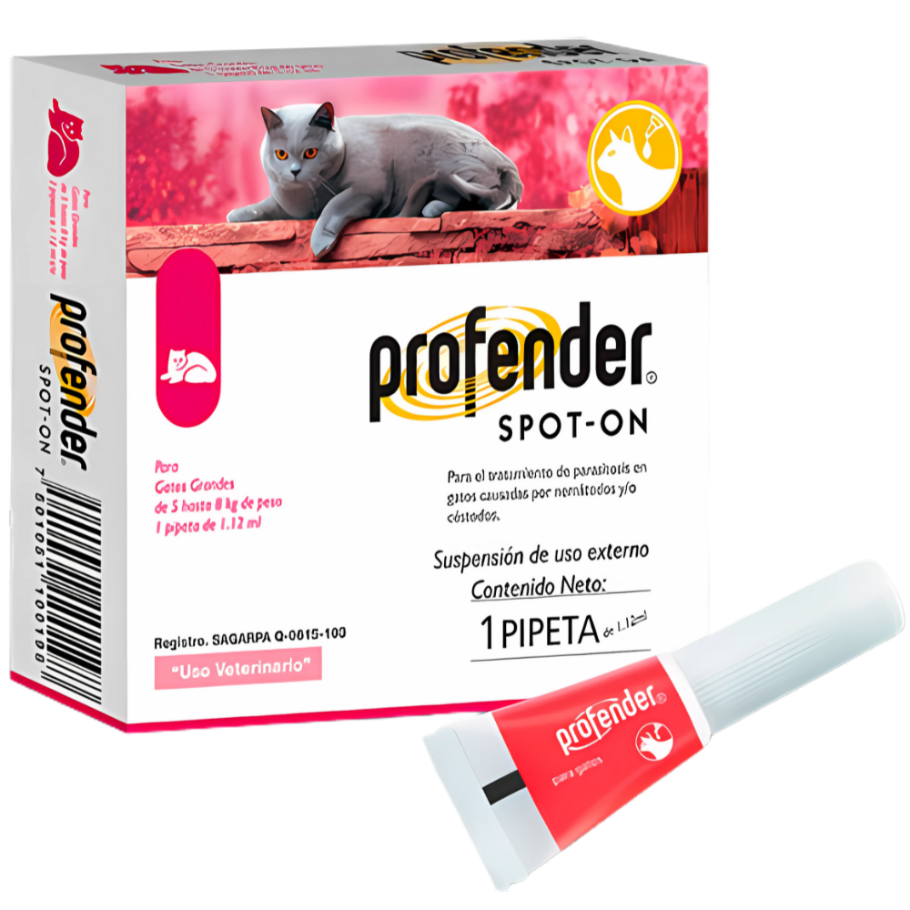 Profender Pipeta Desparasitante Gatos de 5 a 8 Kg 1.12 ml Elanco - AniMALL