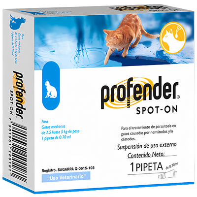 Profender Pipeta Desparasitante Gatos de 2.5 a 5 Kg 0.70 ml Elanco