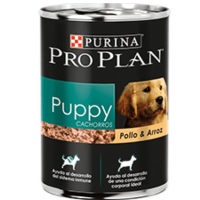 6 Latas Pro Plan Cachorro Pollo y Arroz 368 g 