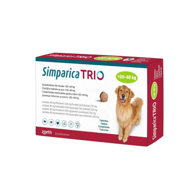 Simparica Trio 3 Masticables 48 mg 20 a 40 Kg